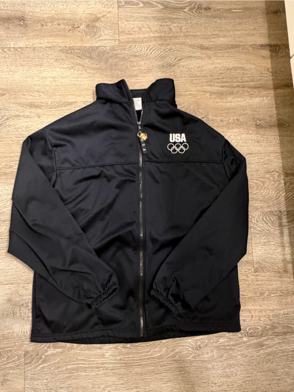 USA Olympics Black Zip-Front Track Jacket